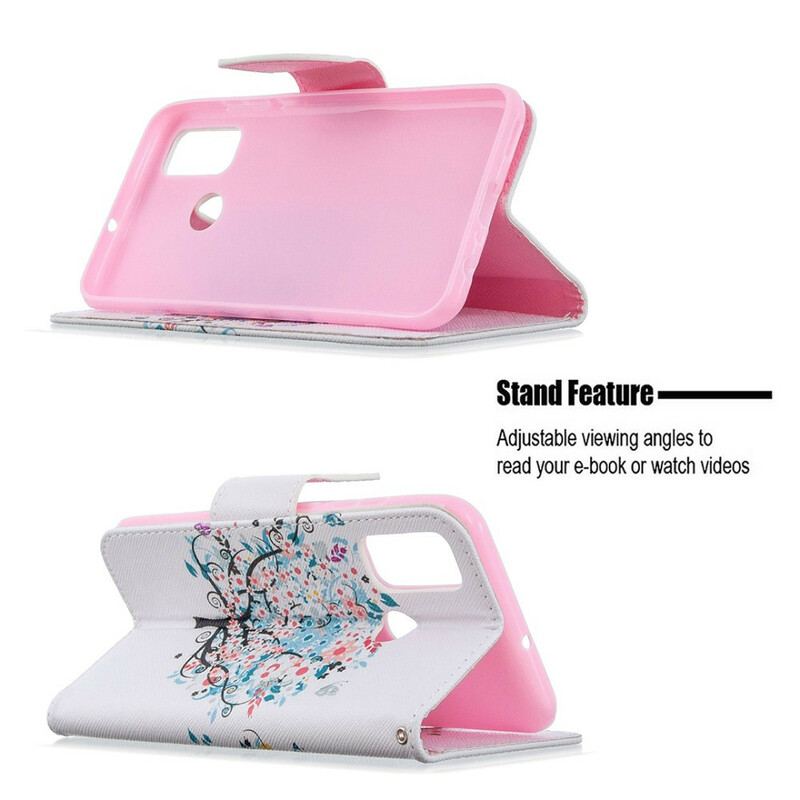 Capa Folio Para Huawei P Smart 2020 Árvore Florida