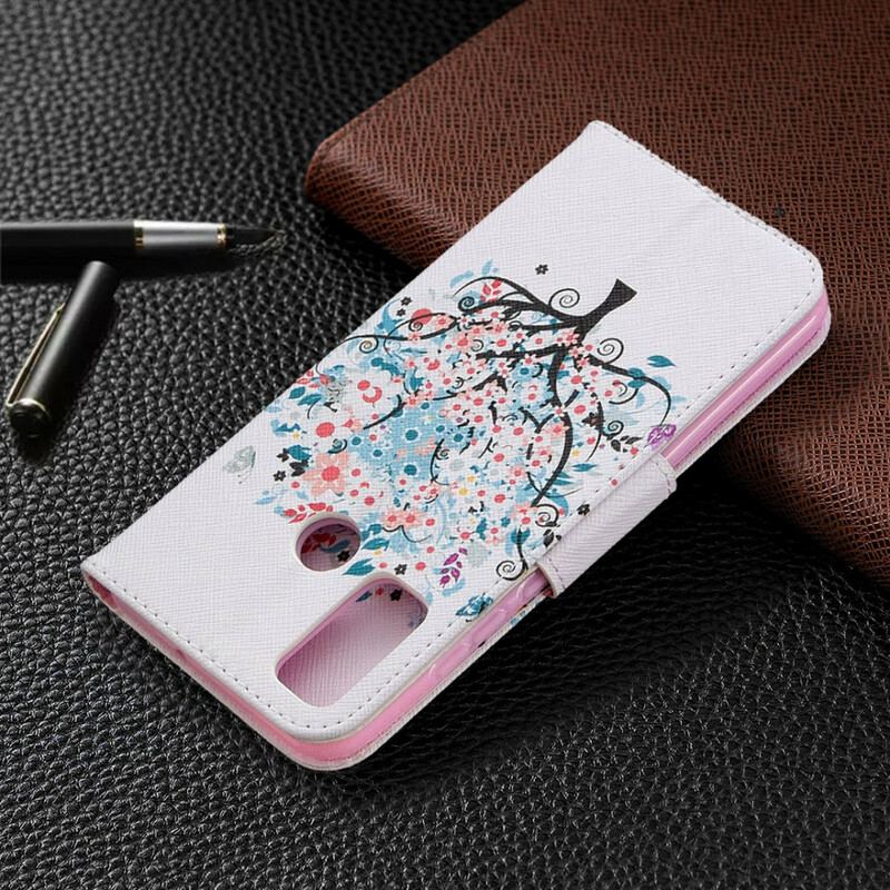 Capa Folio Para Huawei P Smart 2020 Árvore Florida