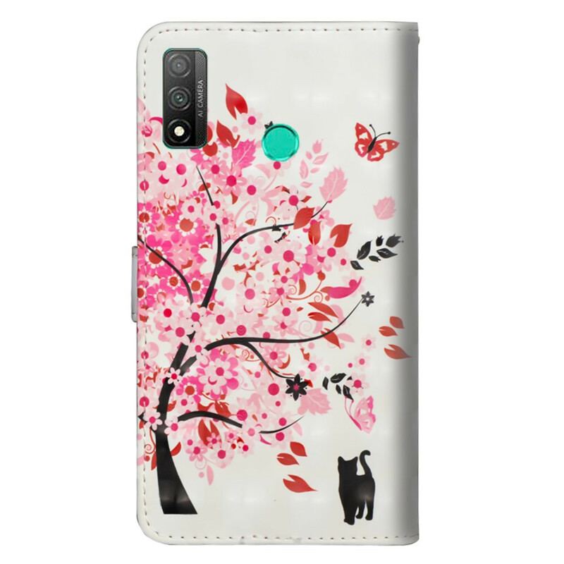 Capa Folio Para Huawei P Smart 2020 Árvore Rosa