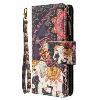 Capa Folio Para Huawei P Smart 2020 Bolso Elefante Com Zíper