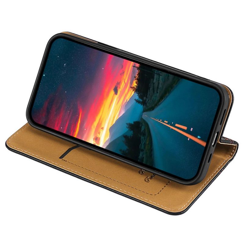 Capa De Celular Para Moto E40 / E30 / E20 Flip Costura De Couro Rachado De Lichia
