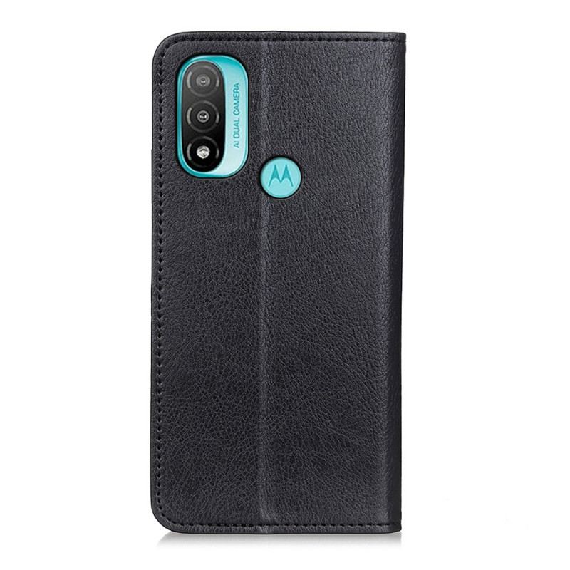 Capa De Celular Para Moto E40 / E30 / E20 Flip Couro Dividido Texturizado