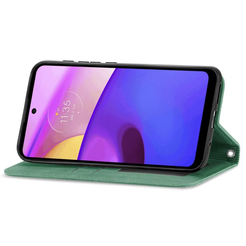 Capa De Celular Para Moto E40 / E30 / E20 Flip Design De Toque De Pele
