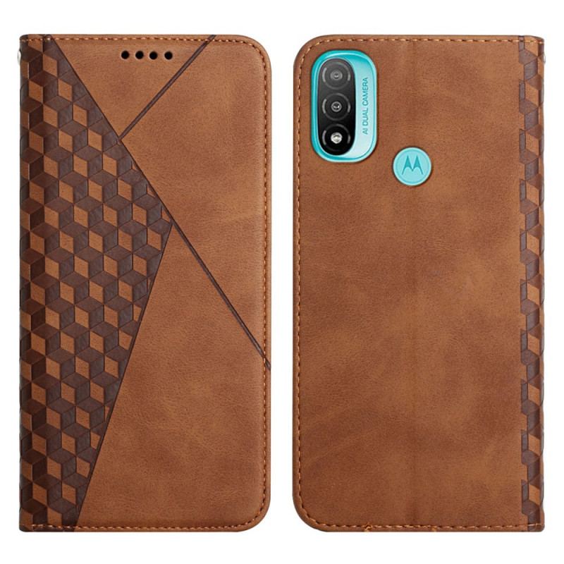 Capa De Celular Para Moto E40 / E30 / E20 Flip Efeito Geocouro
