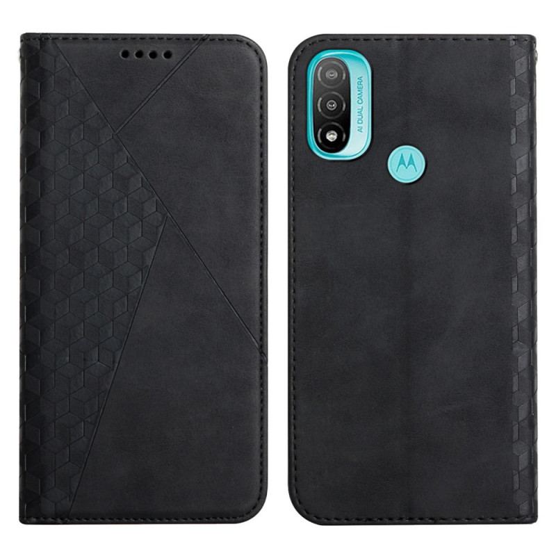 Capa De Celular Para Moto E40 / E30 / E20 Flip Efeito Geocouro