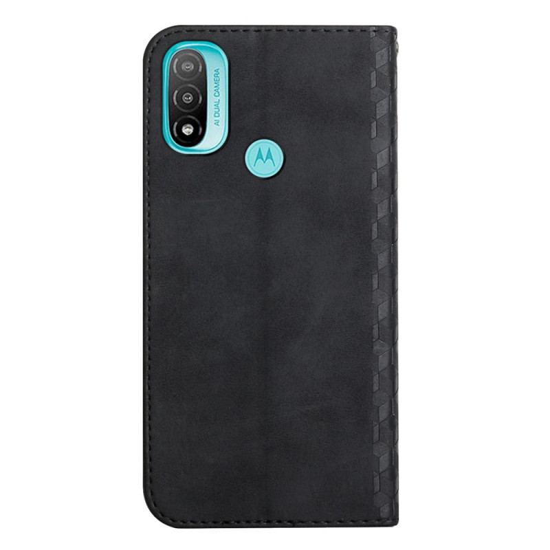Capa De Celular Para Moto E40 / E30 / E20 Flip Efeito Geocouro