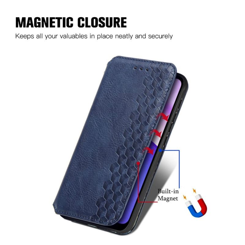 Capa De Celular Para Moto E40 / E30 / E20 Flip Textura Diamante Efeito Couro