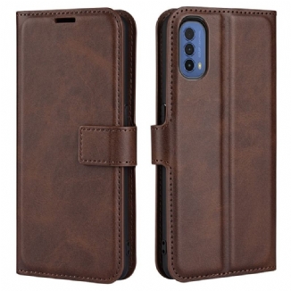 Capa De Couro Para Moto E40 / E30 / E20 Efeito De Couro Extremo Fino