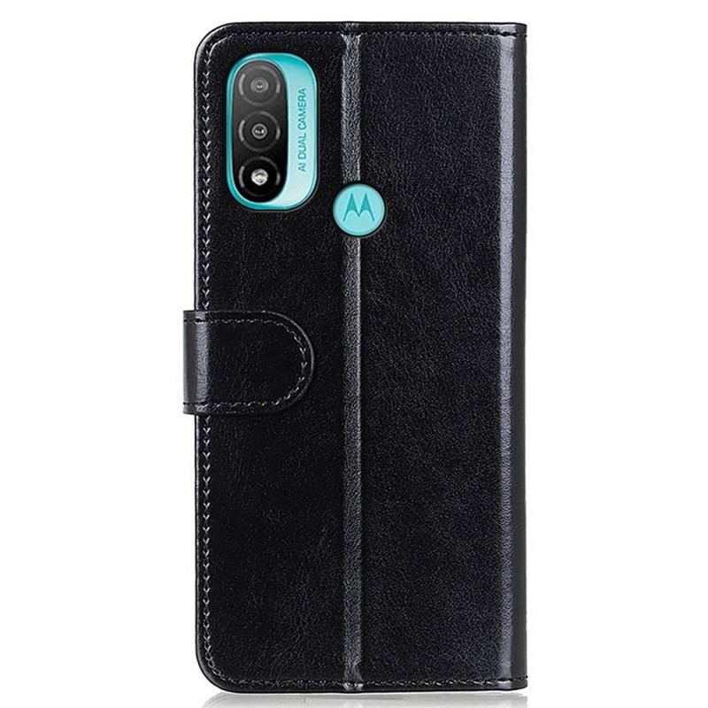 Capa De Couro Para Moto E40 / E30 / E20 Frozen Finesse