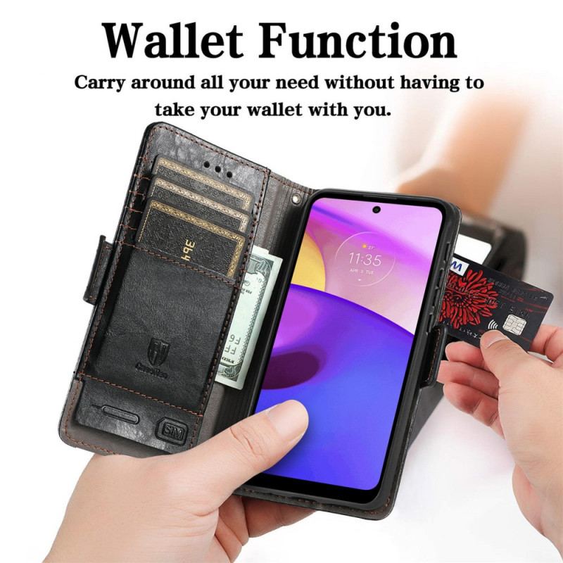 Capa Flip Para Moto E40 / E30 / E20 Casene De Fecho Duplo Bicoloro