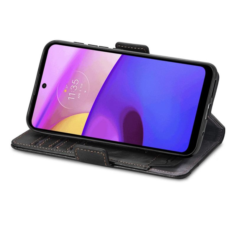 Capa Flip Para Moto E40 / E30 / E20 Casene De Fecho Duplo Bicoloro