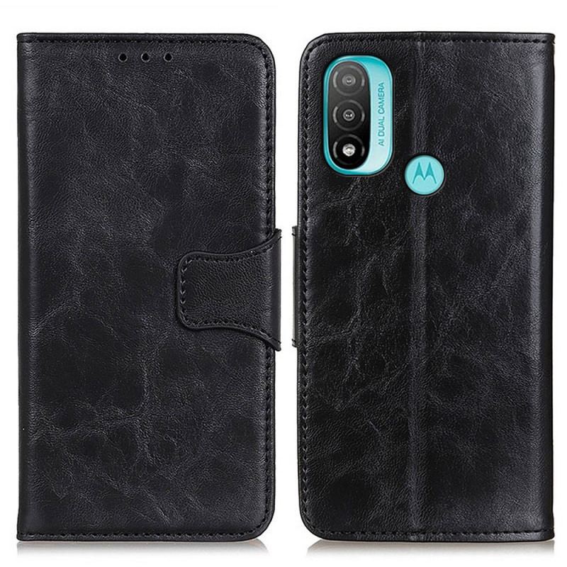 Capa Flip Para Moto E40 / E30 / E20 De Couro Aba Magnética De Dupla Face