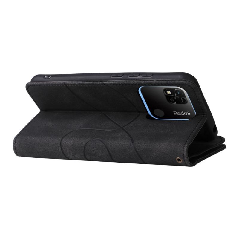 Capa De Couro Para Xiaomi Redmi 10A Bicolor Com Porta Moedas