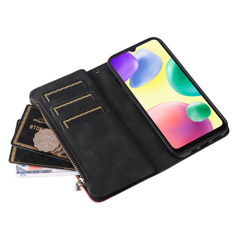 Capa De Couro Para Xiaomi Redmi 10A Bicolor Com Porta Moedas