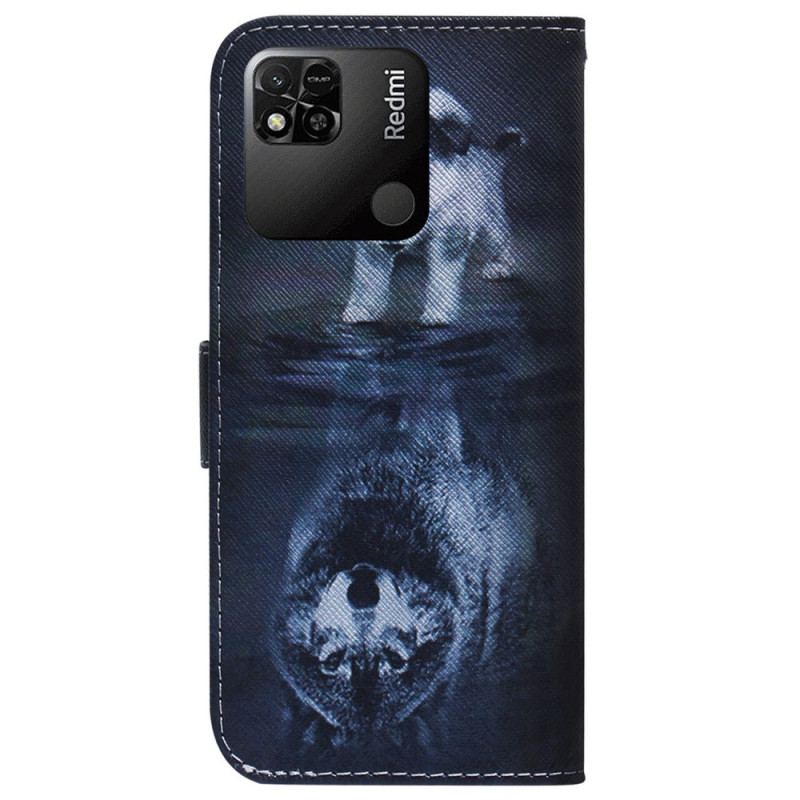Capa De Couro Para Xiaomi Redmi 10A Sonho De Cachorrinho