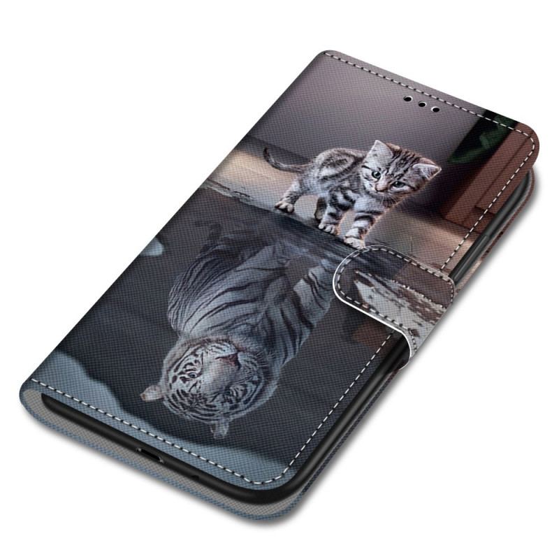 Capa De Couro Para Xiaomi Redmi 10A Sonho De Gatinho