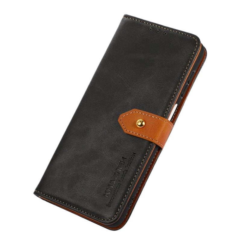 Capa Em Pele Para Xiaomi Redmi 10A Fecho Dourado Bicolor Khazneh