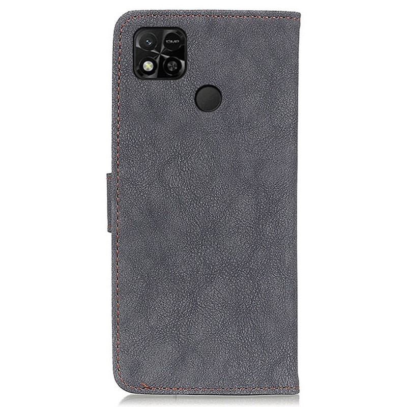 Capa Flip Para Xiaomi Redmi 10A Couro Rachado Khazneh