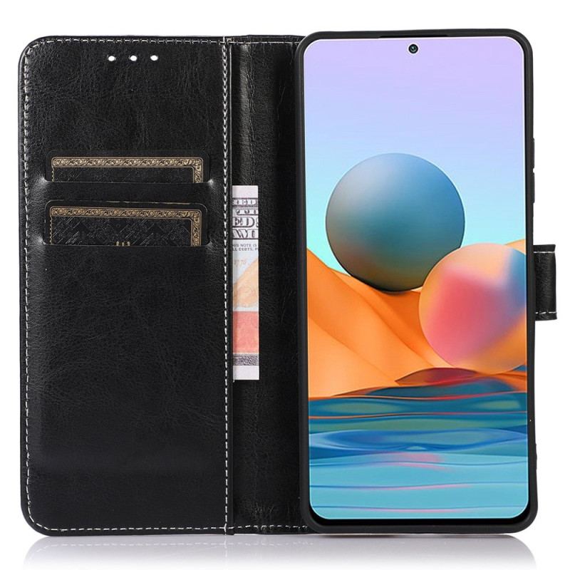 Capa Flip Para Xiaomi Redmi 10A Efeito Couro Couture