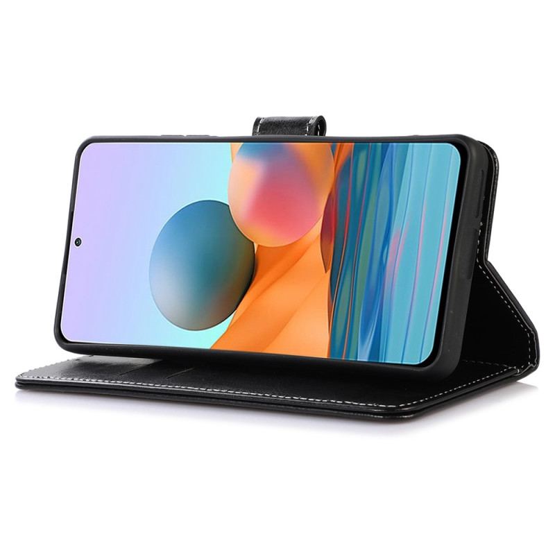 Capa Flip Para Xiaomi Redmi 10A Efeito Couro Couture