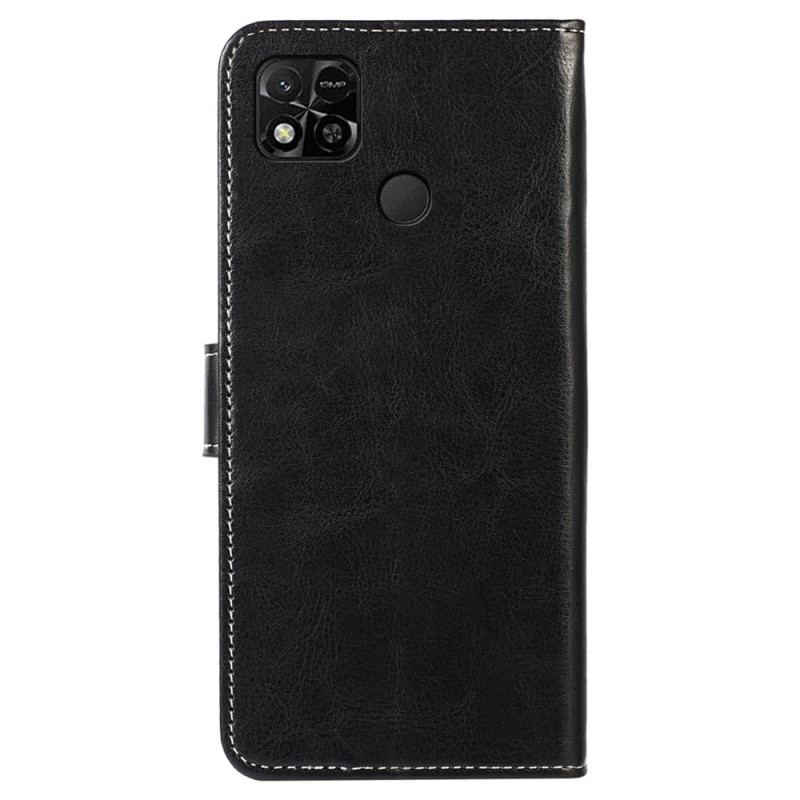 Capa Flip Para Xiaomi Redmi 10A Efeito Couro Couture