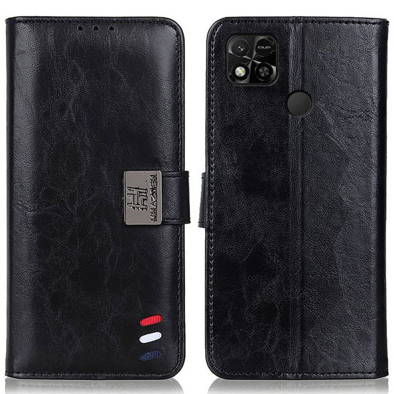 Capa Flip Para Xiaomi Redmi 10A Efeito Couro Tricolor