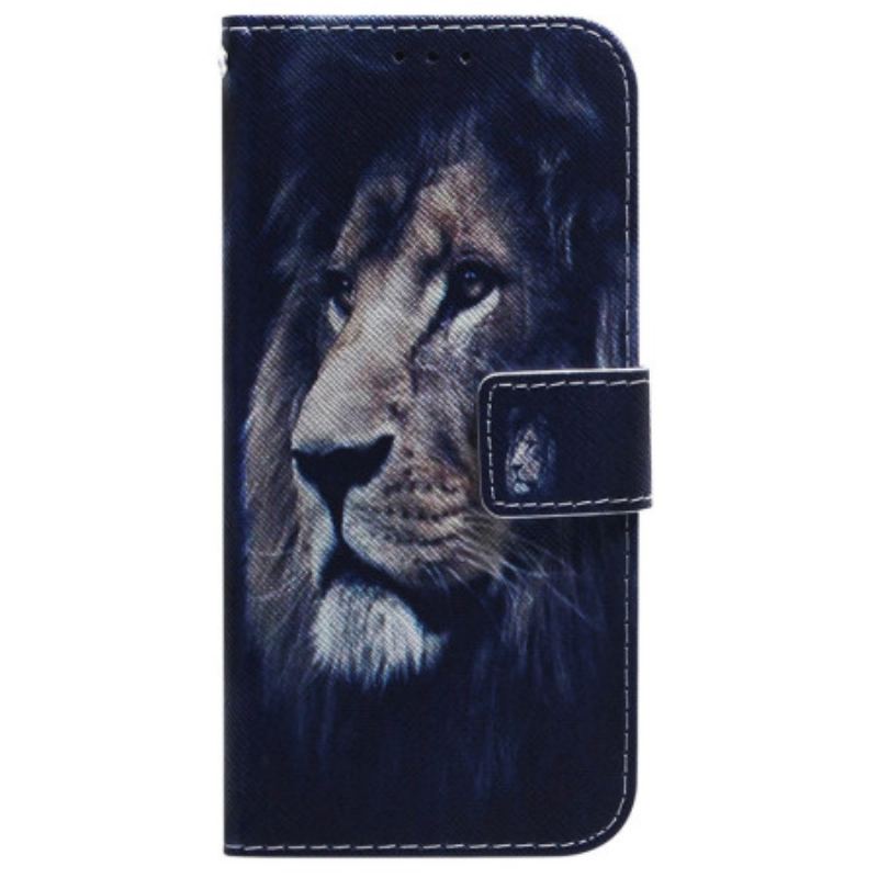 Capa Flip Para Xiaomi Redmi 10A Leão Sonhador