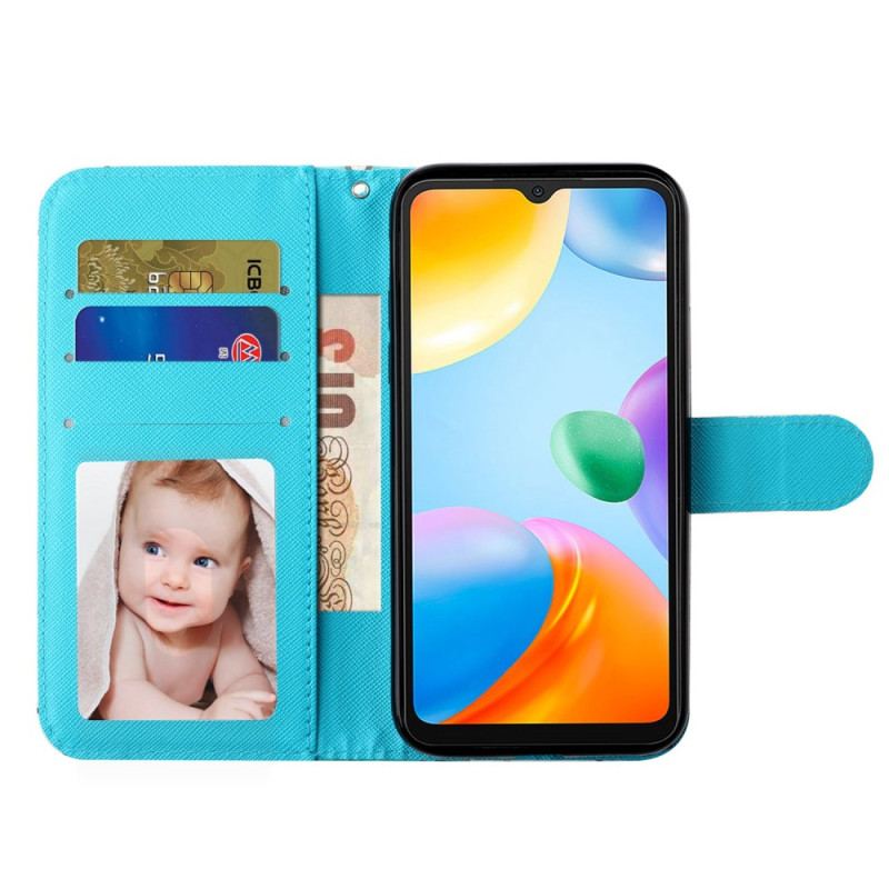 Capa Folio Para Xiaomi Redmi 10A De Cordão Orgulhoso Lobo Com Alça