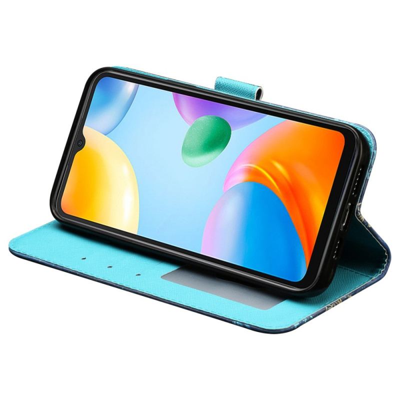 Capa Folio Para Xiaomi Redmi 10A De Cordão Orgulhoso Lobo Com Alça