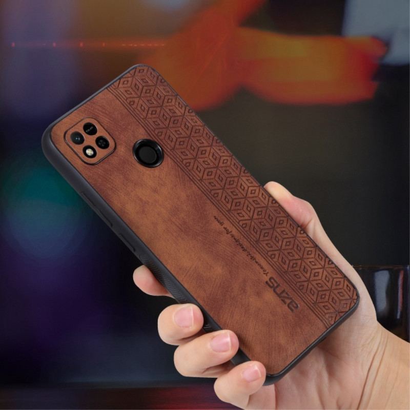 Capa Para Xiaomi Redmi 10A Efeito Couro Azns