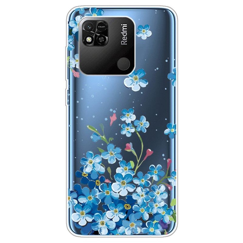Capa Para Xiaomi Redmi 10A Flores Azuis Sem Costura