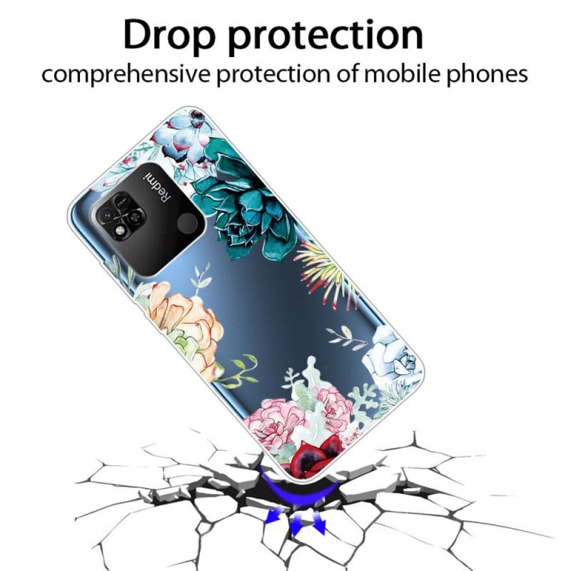 Capa Para Xiaomi Redmi 10A Flores Em Aquarela Sem Costura