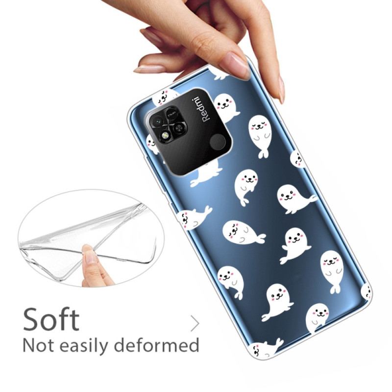 Capa Para Xiaomi Redmi 10A Leões Marinhos Sem Costura