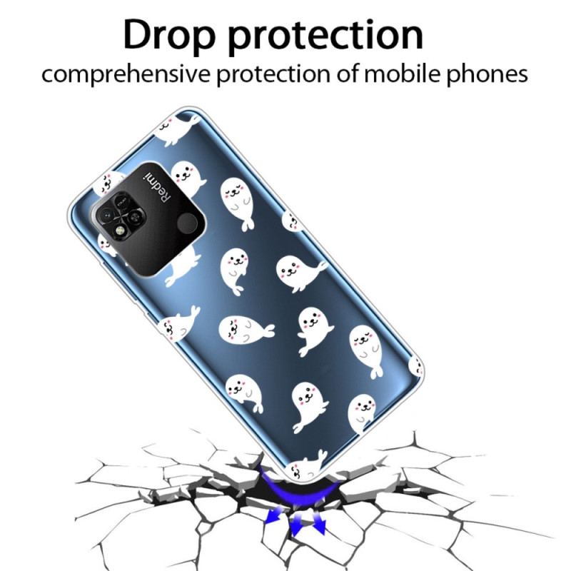 Capa Para Xiaomi Redmi 10A Leões Marinhos Sem Costura