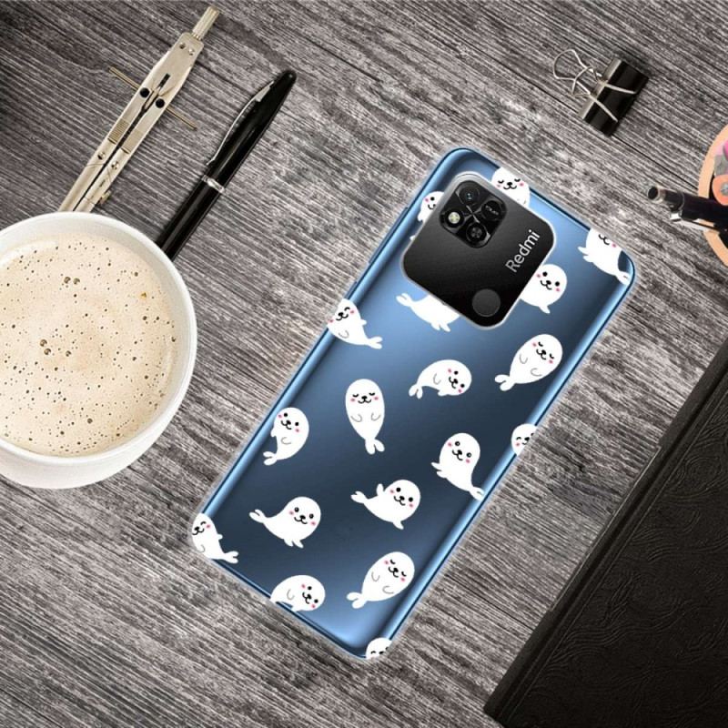Capa Para Xiaomi Redmi 10A Leões Marinhos Sem Costura
