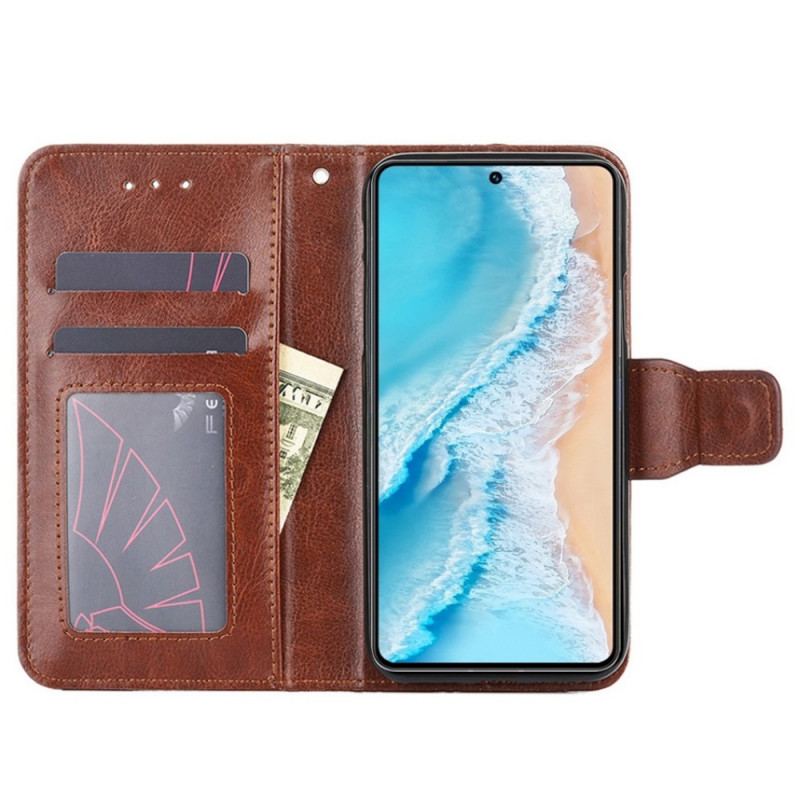 Capa Flip Para Vivo X80 Pro Estilo Vintage De Couro