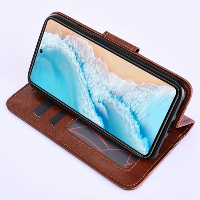 Capa Flip Para Vivo X80 Pro Estilo Vintage De Couro