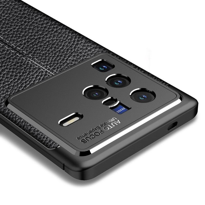 Capa Para Vivo X80 Pro Linha Dupla Efeito Couro Litchi