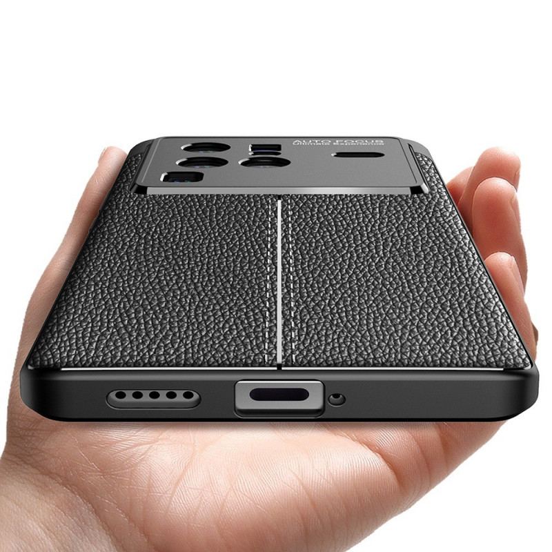 Capa Para Vivo X80 Pro Linha Dupla Efeito Couro Litchi