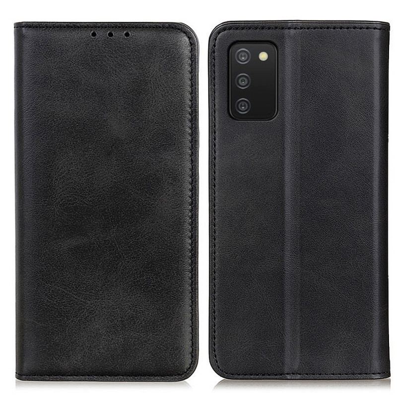 Capa De Celular Para Samsung Galaxy A03s Flip Couro Rachado Elegância