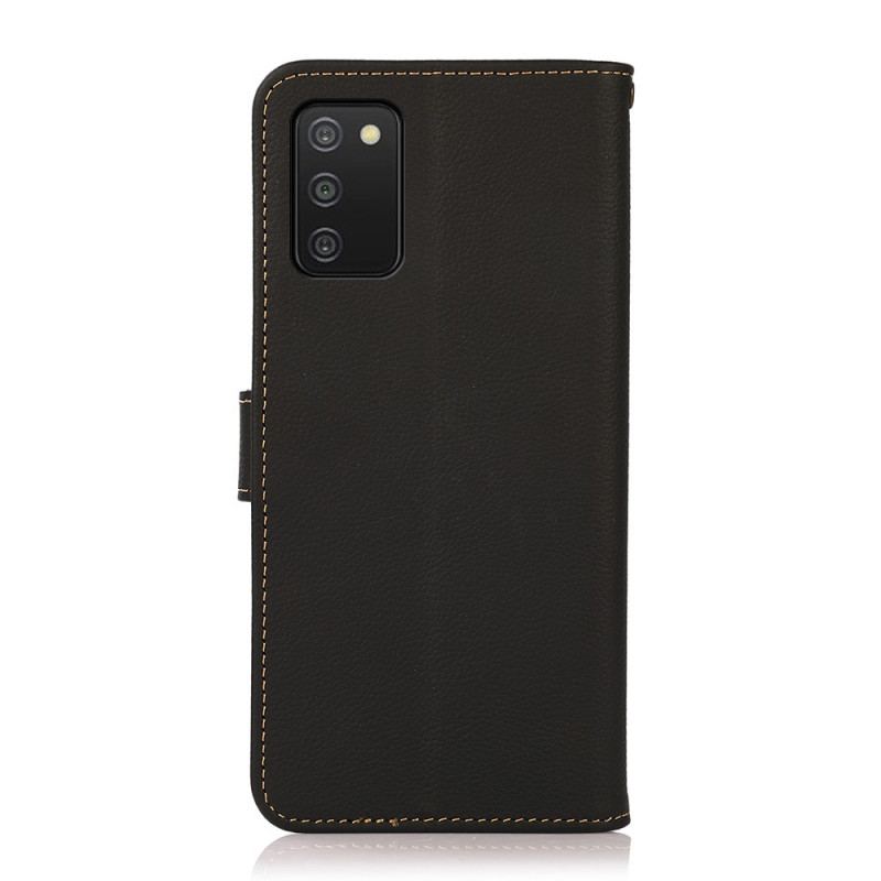 Capa De Couro Para Samsung Galaxy A03s Imitação De Couro Khazneh Rfid