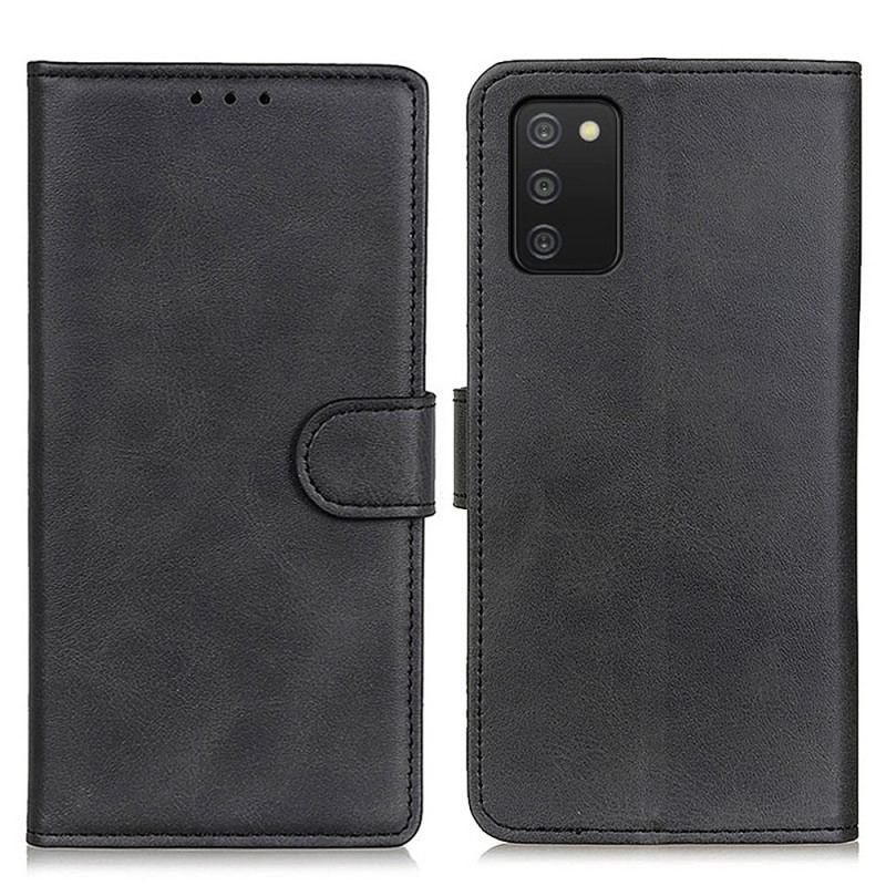 Capa Flip Para Samsung Galaxy A03s Efeito De Couro Fosco