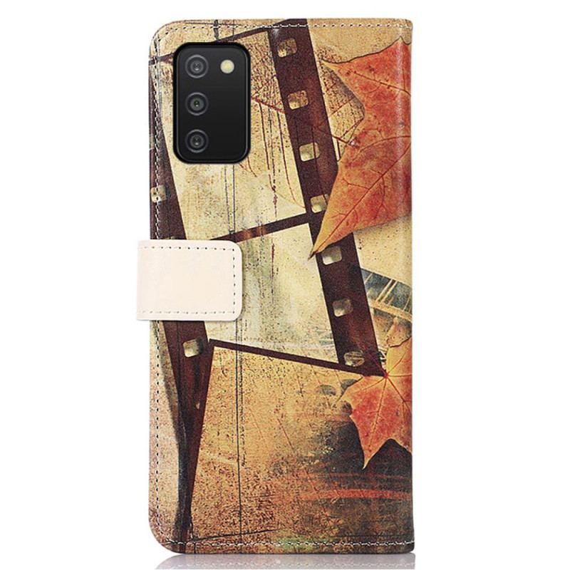 Capa Flip Para Samsung Galaxy A03s Torre Eiffel No Outono