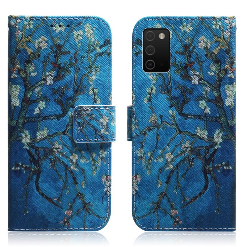 Capa Folio Para Samsung Galaxy A03s Ramo De Árvore Florido