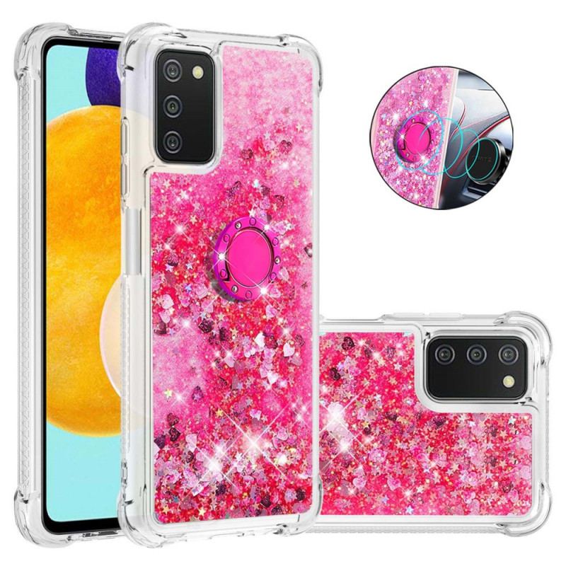 Capa Para Samsung Galaxy A03s Lantejoulas Com Suporte De Anel
