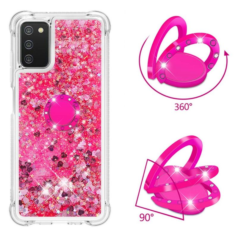 Capa Para Samsung Galaxy A03s Lantejoulas Com Suporte De Anel