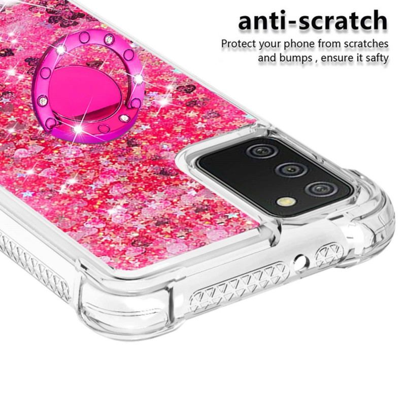 Capa Para Samsung Galaxy A03s Lantejoulas Com Suporte De Anel