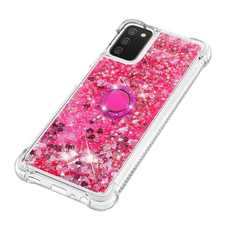 Capa Para Samsung Galaxy A03s Lantejoulas Com Suporte De Anel
