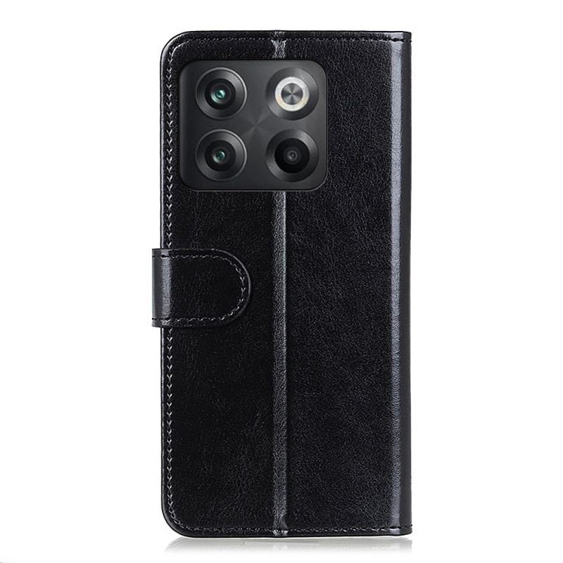 Capa De Couro Para OnePlus 10T 5G Couro Envernizado Falso