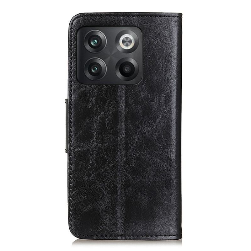Capa De Couro Para OnePlus 10T 5G Fecho Reversível De Couro Rachado
